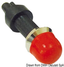Watertight brass push button red