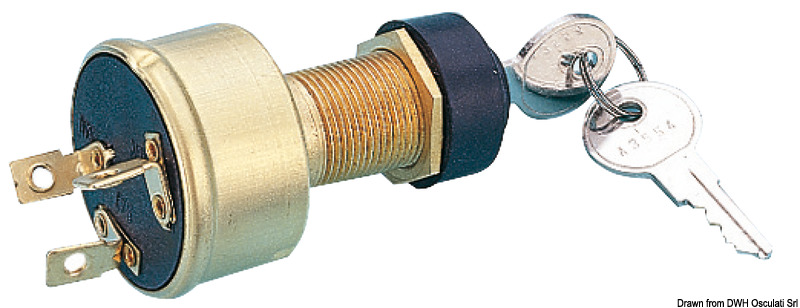 Watertight ignition key 3 positions brass