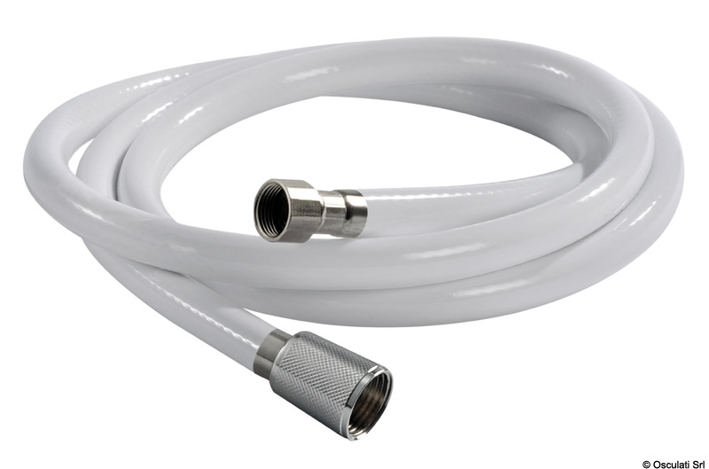 PVC shower hose white 4 m