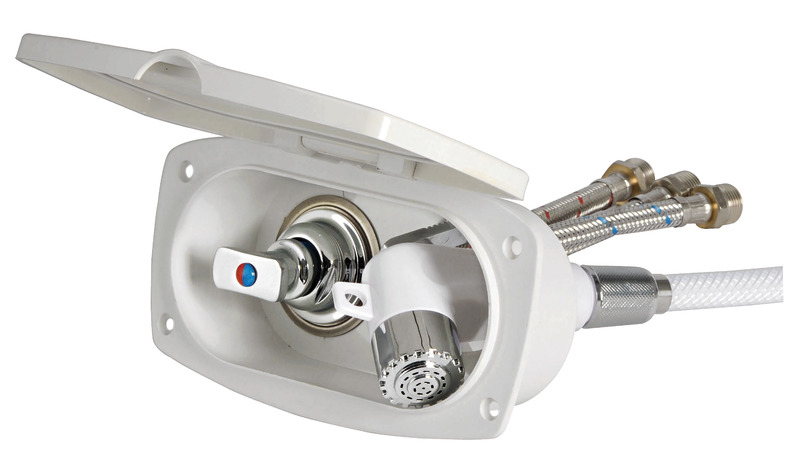 New Edge shower box white PVC hose 4 m Crosswise shower outlet