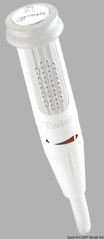 Whale Twist shower hot/cold water, straight, grey