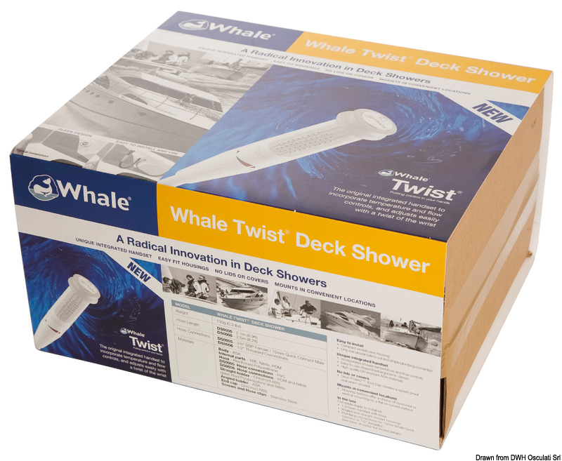 Whale Twist® Mk2 deck shower wh. 190/150x57/120 mm