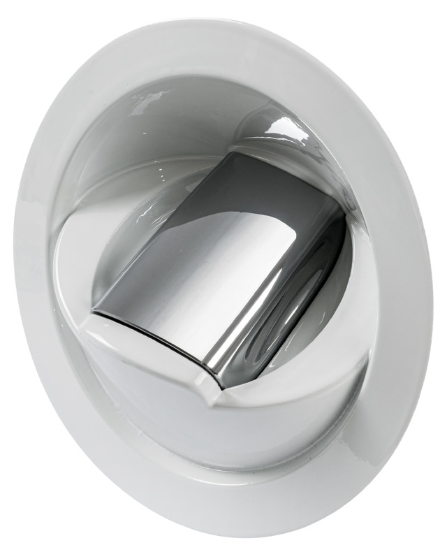 Saturn shower w/vertical mixer white