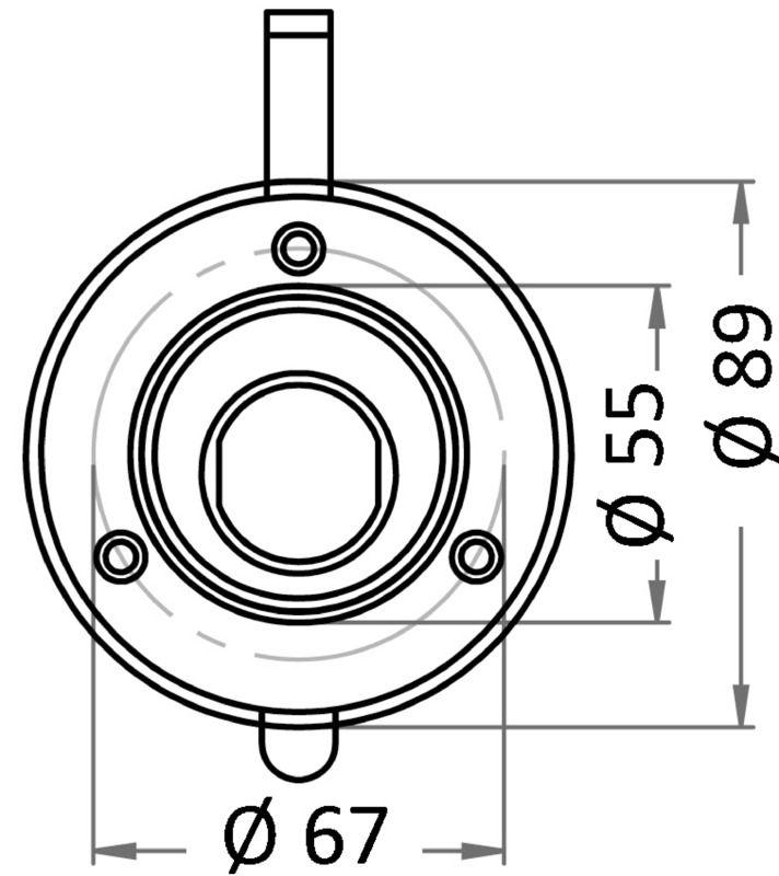White deckshower head housing + cap/gasket