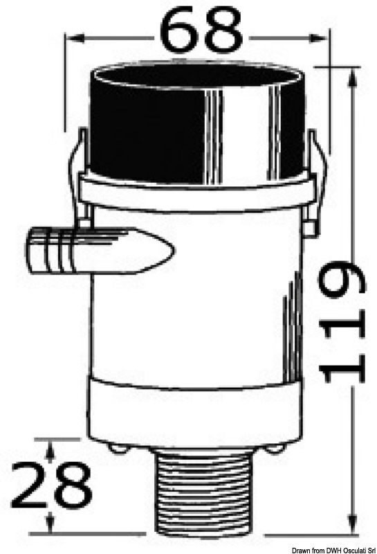Rule tank aerator pump inside outlet