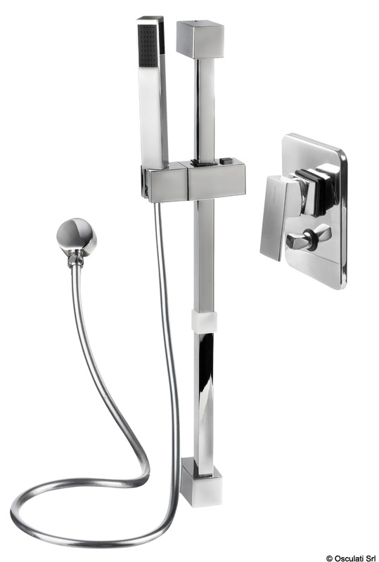 Square shower rail w/water tap V.2 with grey PVC