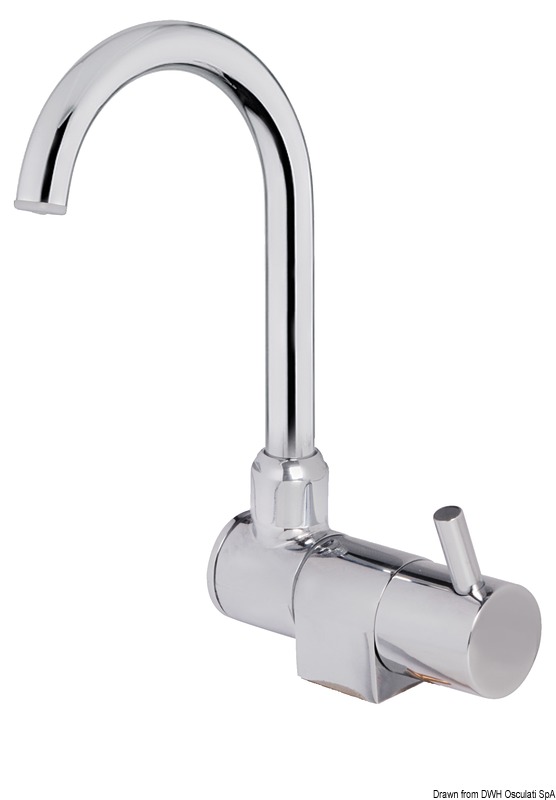 Slim swivelling tap cold water