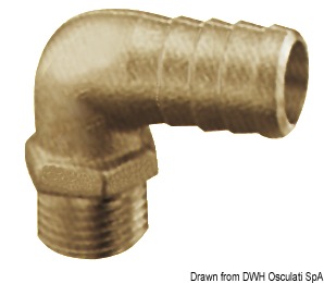 Brass hose adapter 90° 1" 30 mm