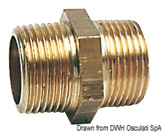 Brass double nipple 1/2"