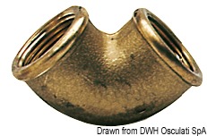 Brass 90° elbow female/female 1"1/2