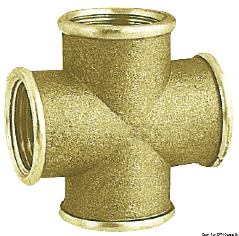 Brass cross joint female 1"