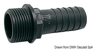 PP male hose adaptor 1"1/2 x 50 mm