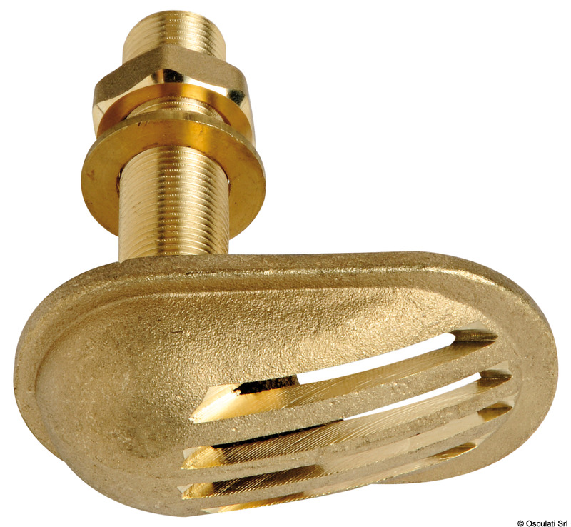 Cast brass thru hull scoop strainer 3/4"