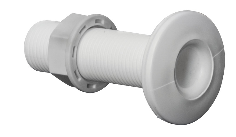 Threaded seacock white plastic 1/2"