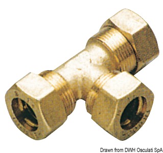 Brass comprssion T-joint 10 mm