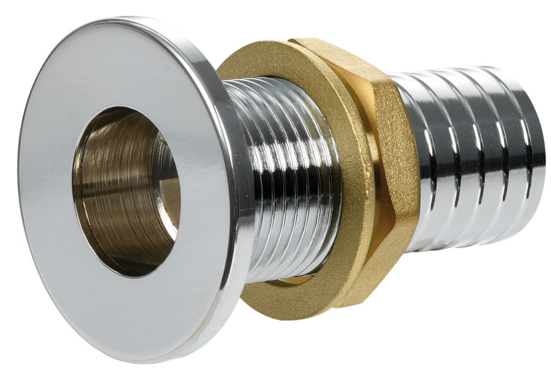 Thru hull flush mount chromed brass 2" x 56 mm