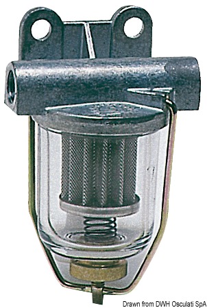 Fuel filter w. glass tray 50/250 l/h