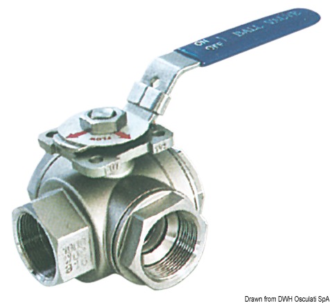 3-way ball valve AISI 316 1"1/4