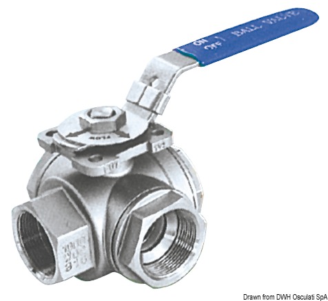 3-way ball valve AISI 316 2"