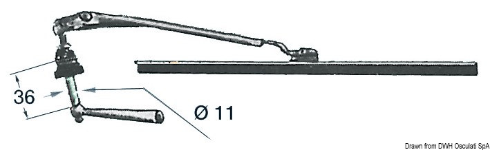 Hand-operated winshield wiper 280 mm