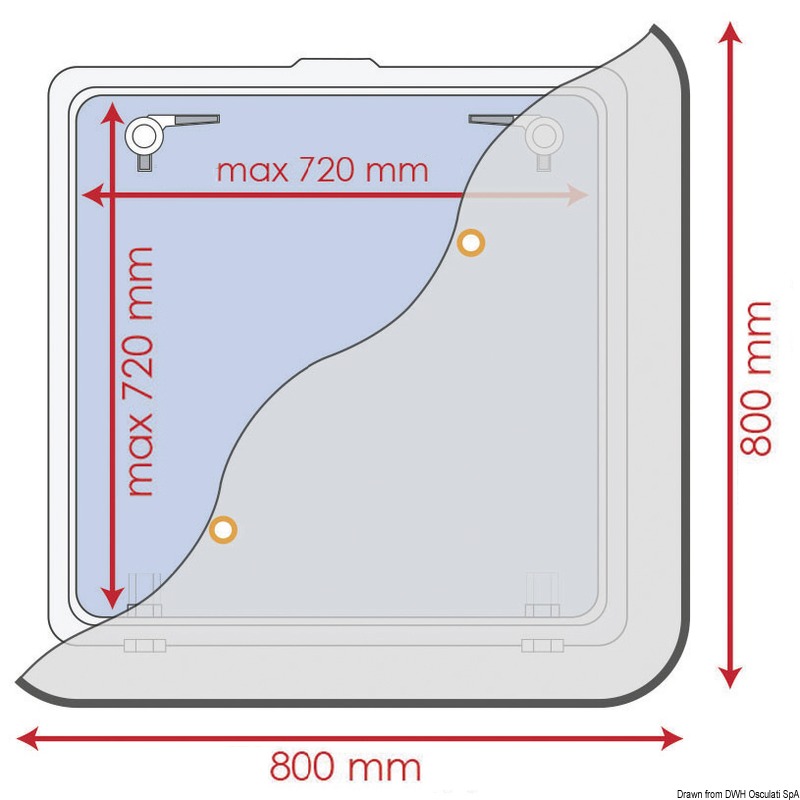 Blind with flyscreen 800 x 800 mm