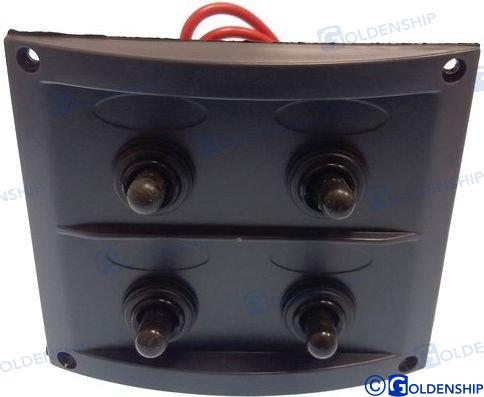 Switch panel 4 switches 110 x 97 mm