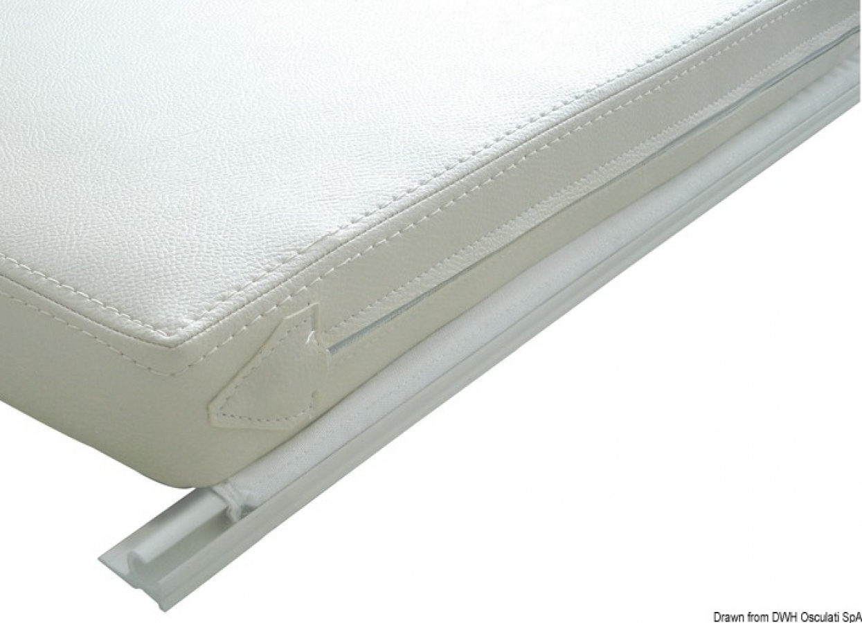 White PVC tray for cushions 4m-bar  Ø10mm