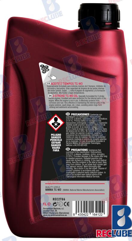Marine oil 2 stroke 1l NMMA TC-W 3 Mercruiser, Vetus, Yamaha