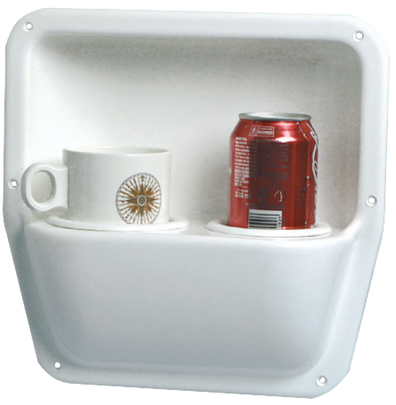 Glass side holder white polished ABS 290 x 290 mm