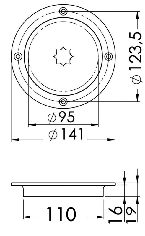 Inspection hatch AISI 316 passage 95 mm