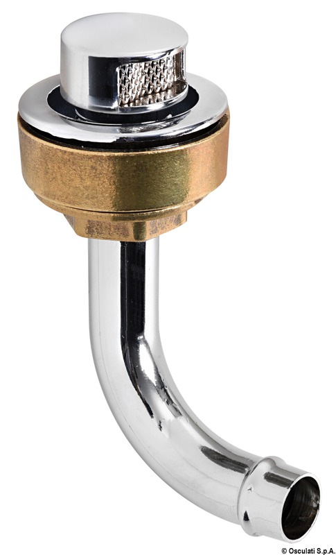 Fuel vent chromed brass elbow 90° right 20 mm