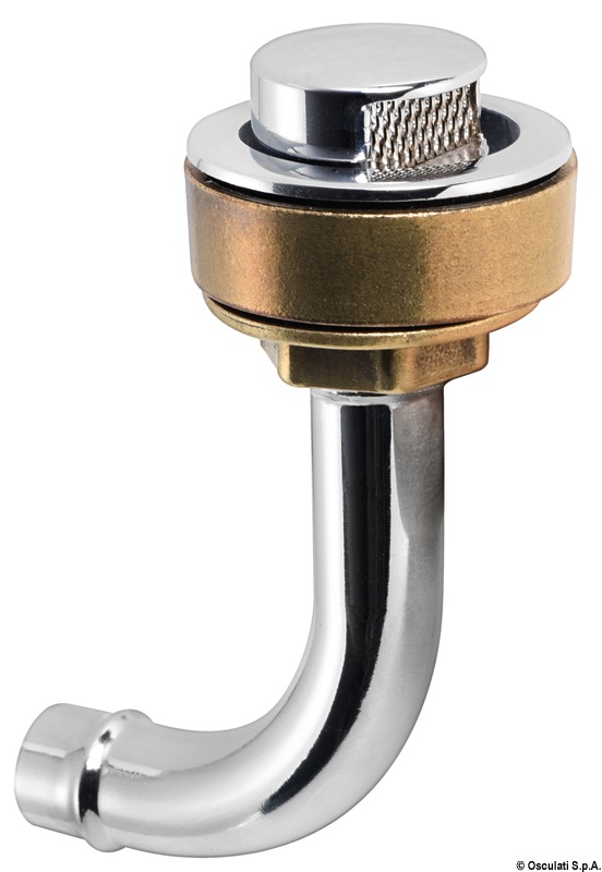 Fuel vent chromed brass elbow 90° left 20 mm