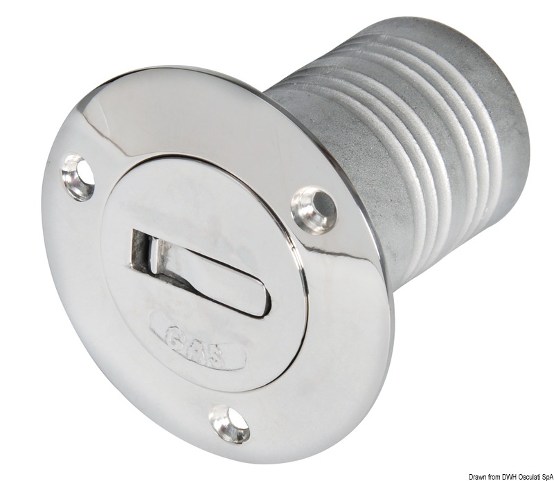Chromed brass deck plug WATER 50 mm