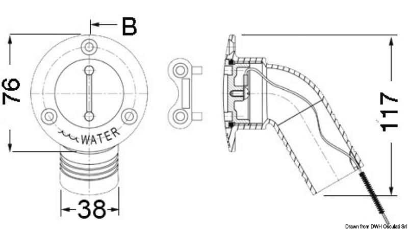 FUEL 30°-angled plug mirror polished AISi316 38 mm
