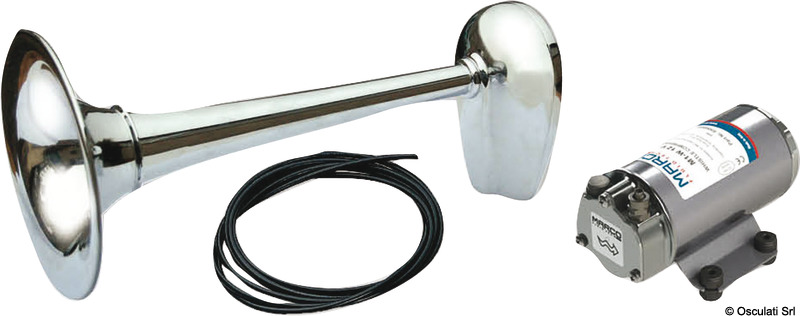 Chromed horn 24V RINA-type approved for boats up to 20 mt