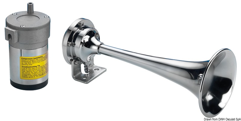 Chromed trumpet w/1 horn 24 V