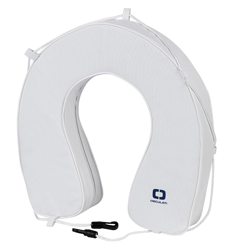 Soft horseshoe lifebuoy white PVC accessorized