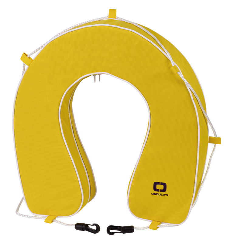 Soft horseshoe lifebuoy yellow PVC accessorized