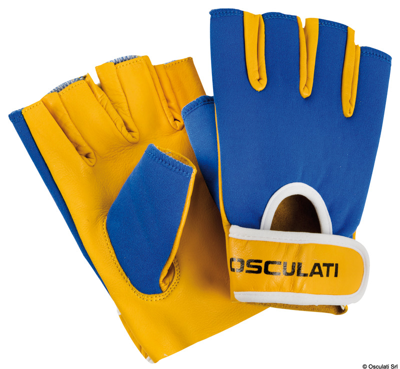 Sailing leather gloves short fingers XL