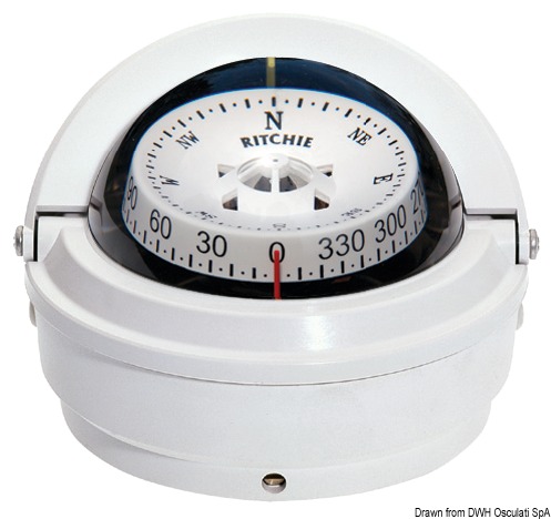 RITCHIE Voyager external compass 3" white/white