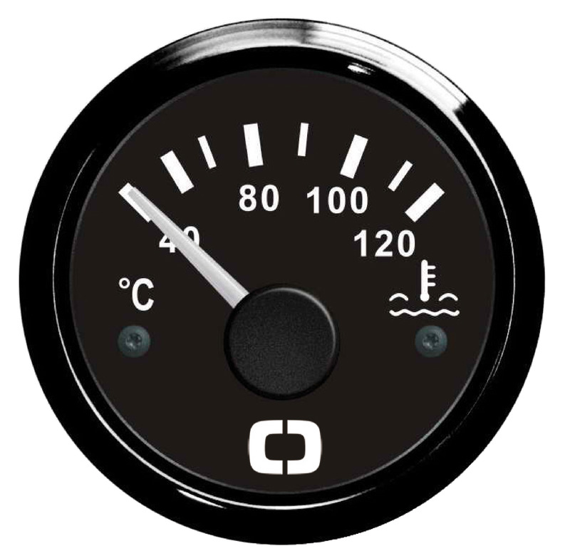 Water temperature gauge 40/120° black/black