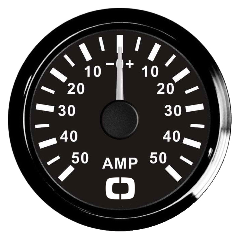 Ammeter w/shunt 50 A black/black