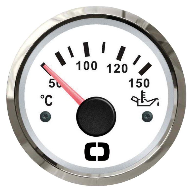 Oil temperature gauge 50/150° white/glossy