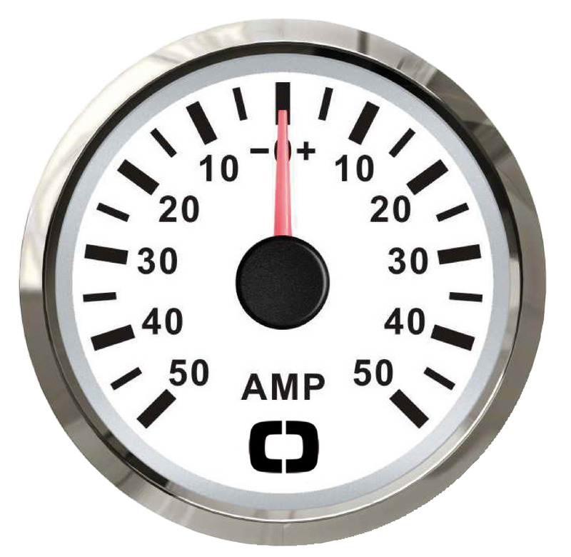 Ammeter w/shunt 50 A white/glossy