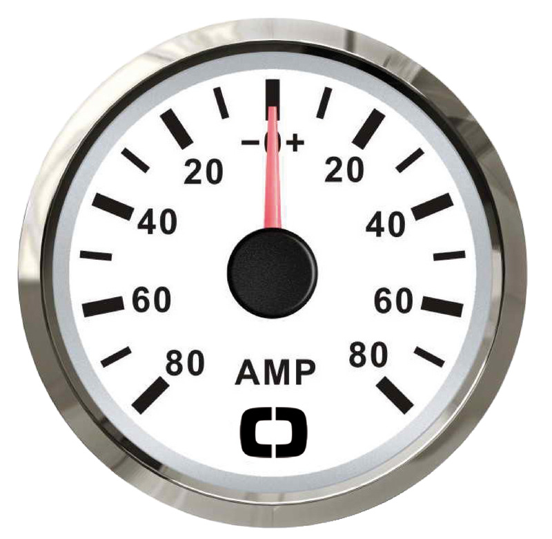 Ammeter w/shunt 80 A white/glossy