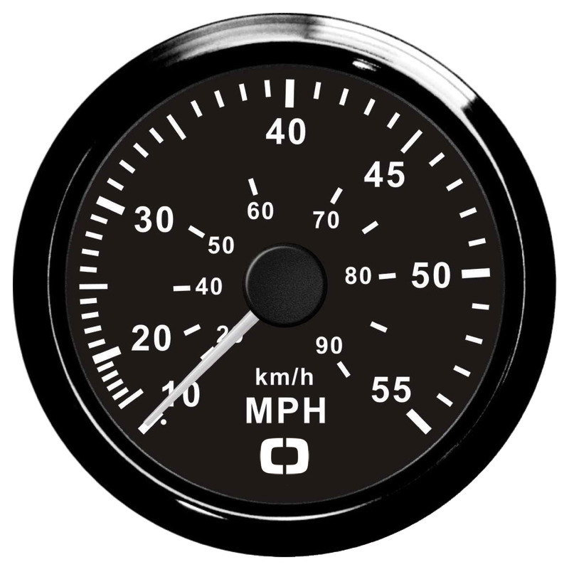 Pitot speedometer 0-55 MPH black/black