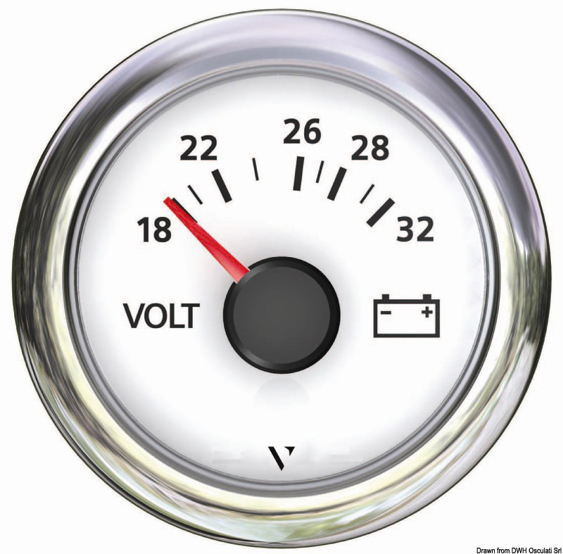 Voltometer 18/32V white