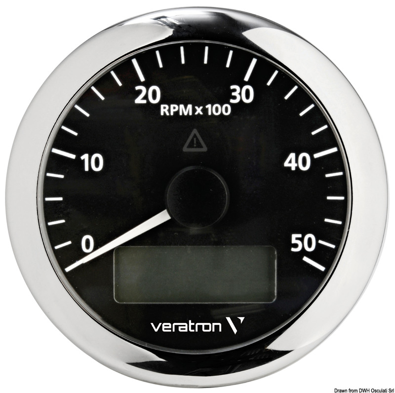 Revolution counter 5000 RPM black
