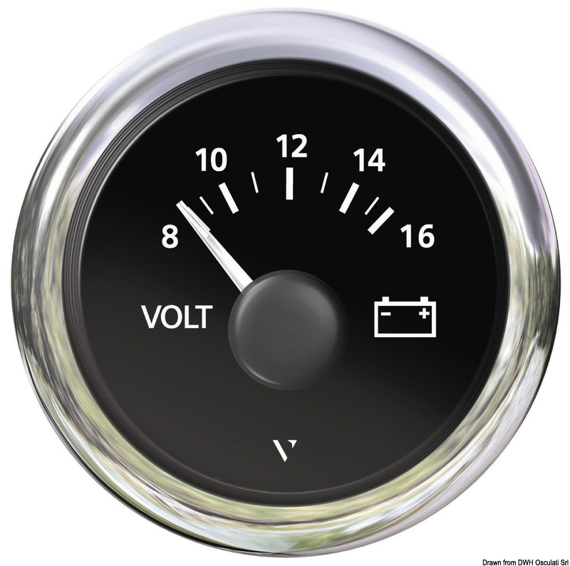 Voltmeter black 8/16 V