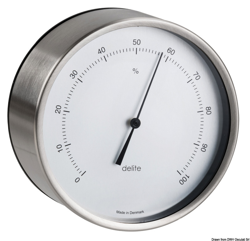Clausen satin SS hygrometer, wall mounting